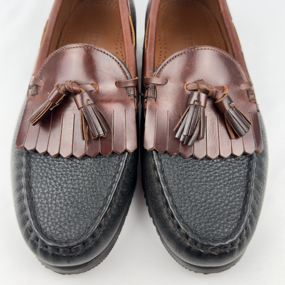Allen Edmonds Tassel Loafers Mens Sz 8.5 EEE Two Tone Pebbled Leather